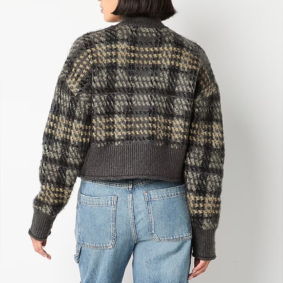 Arizona Juniors Womens Mock Neck Long Sleeve Plaid Pullover Sweater-Sz. XL/XXL - Picture 6 of 8